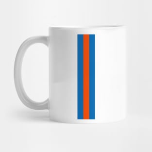 Retro American Basketball Stripes New York, White, Blue, Orange Mug